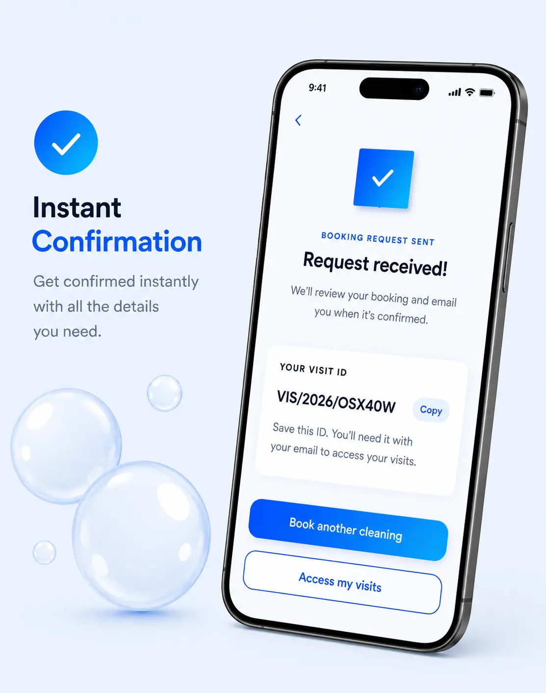 Clear Booking Confirmation